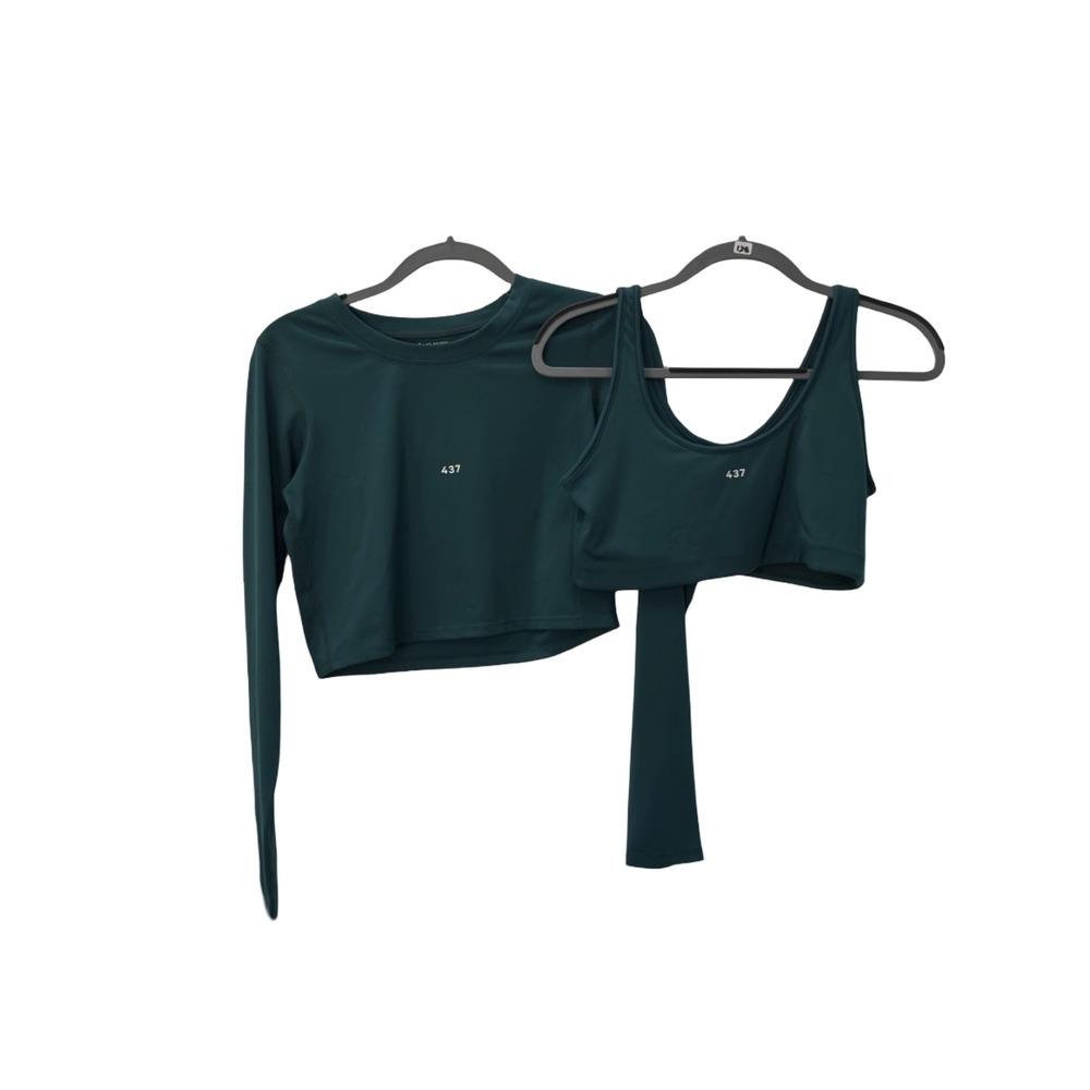 437 Four Three Seven Womens 2 Piece Activewear Long Sleeve + Sport Bra